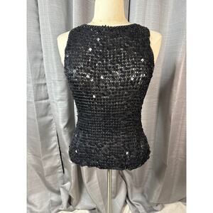 NWT Black Sequined Sleeveless Top Sz S